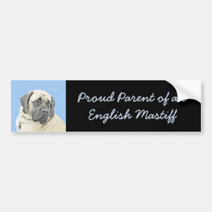 English Mastiff (Fawn) Painting - Original Dog Art Bumper Sticker