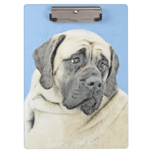 English Mastiff (Fawn) Painting - Original Dog Art Clipboard