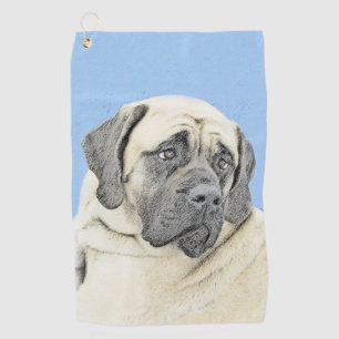 English Mastiff (Fawn) Painting - Original Dog Art Golf Towel
