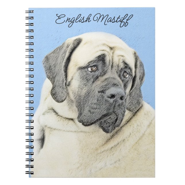 English Mastiff (Fawn) Painting - Original Dog Art Notebook (Front)