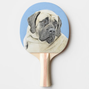English Mastiff (Fawn) Painting - Original Dog Art Ping Pong Paddle