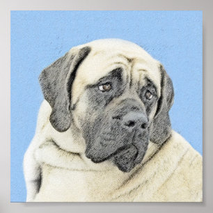 English Mastiff (Fawn) Painting - Original Dog Art Poster