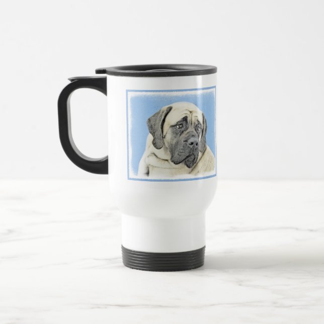 English Mastiff (Fawn) Painting - Original Dog Art Travel Mug (Left)