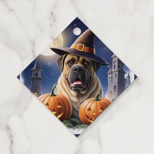 English Mastiff Great Dane Halloween Favour Tags (Back)