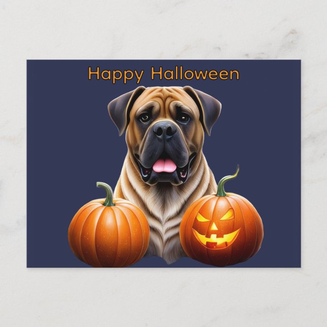 English Mastiff Great Dane Halloween Holiday Postcard (Front)