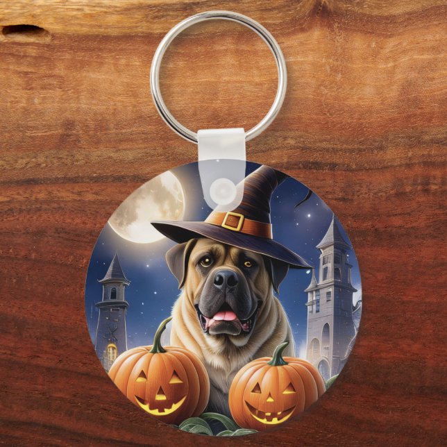 English Mastiff Great Dane Halloween Key Ring (Back)