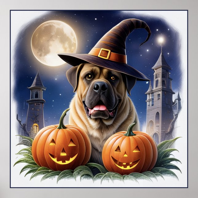 English Mastiff Great Dane Halloween Poster (Front)