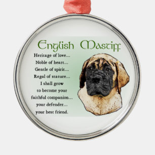 English Mastiff Heritage of Love Metal Tree Decoration