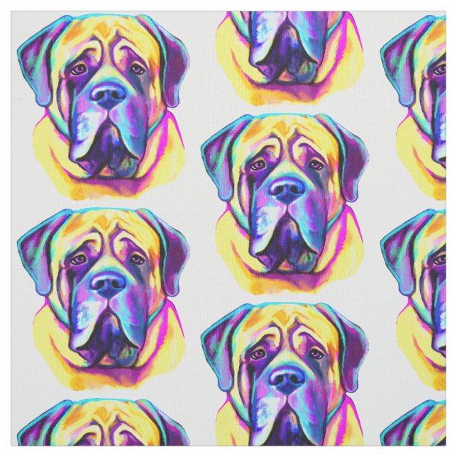 English Mastiff in Colors Fabric (Swatch)