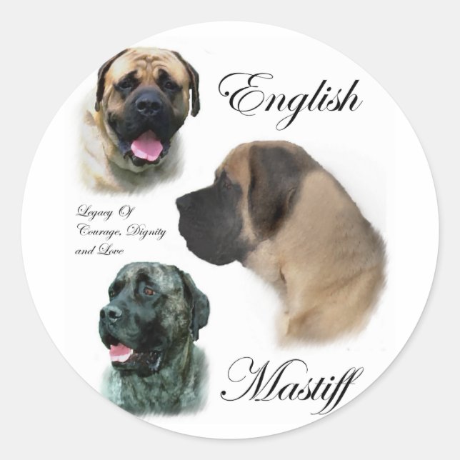 English Mastiff Legacy Classic Round Sticker (Front)