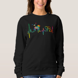 English Mastiff Mum Dad Heartbeat Tie Dye Dog Sweatshirt