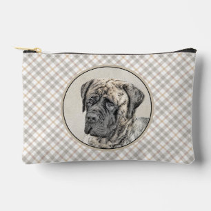 English Mastiff Painting Brindle Original Dog Art Accessory Pouch