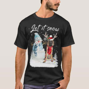 English Mastiff Santa Dog Christmas Snowman Xmas T-Shirt