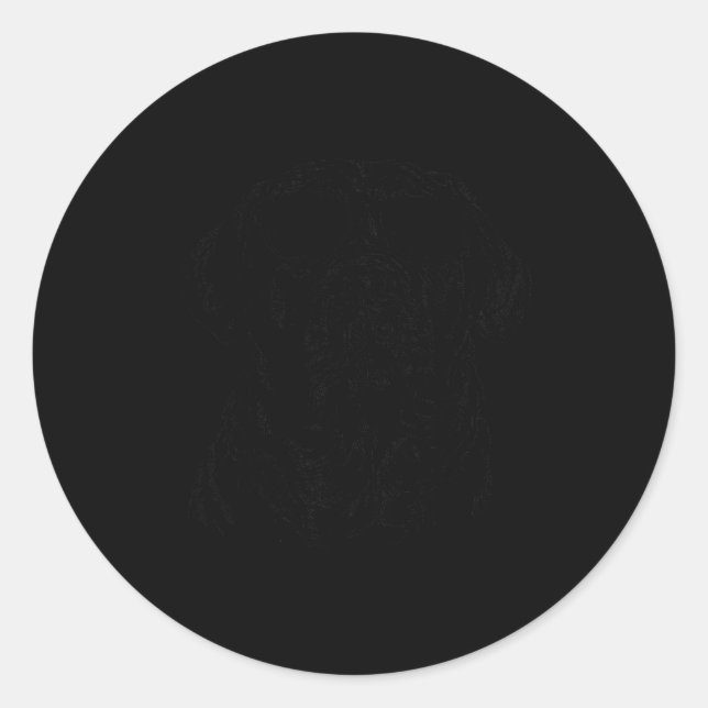 English Mastiff Sketch Drawing Art Dog Lover Mum D Classic Round Sticker (Front)