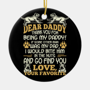 English Mastiff Thank You For Being My Daddy Ceramic Tree Decoration