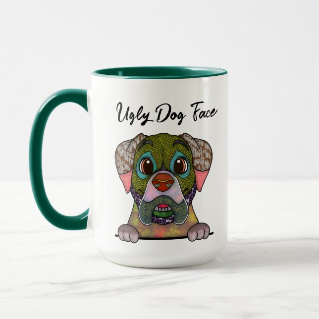 English Mastiff ugly dog face mug (Left)