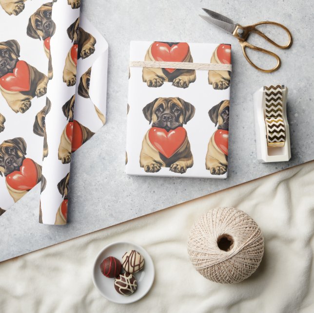English Mastiff Valentine Wrapping Paper (Crafts)