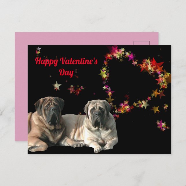 English Mastiff Valentine's Day card (Front/Back)
