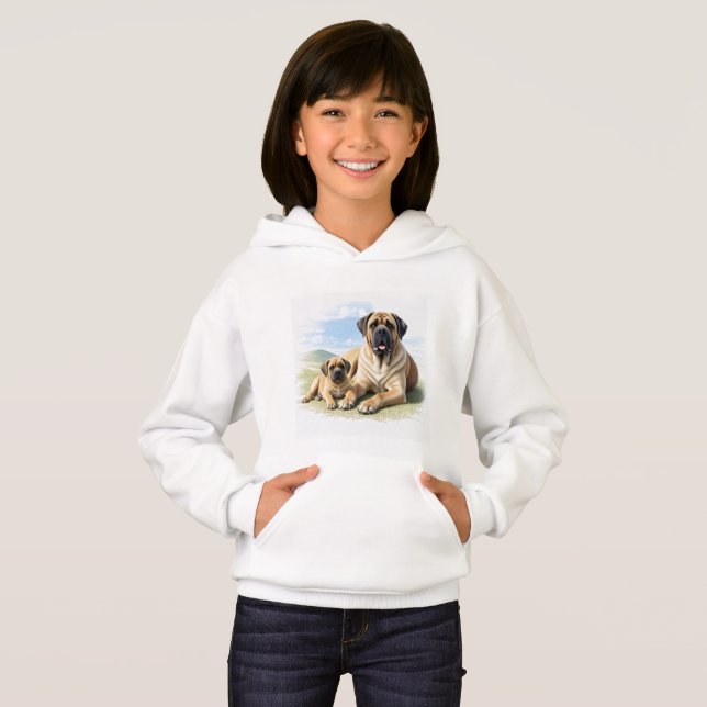 English Mastiff with child on vacation (Front Full)