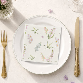 English Meadow Floral Wedding Napkin