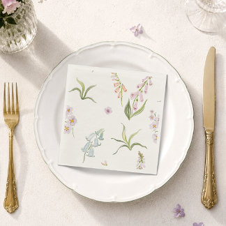 English Meadow Floral Wedding Napkin