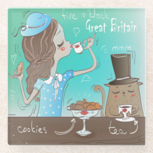 English Meal Glass Coaster