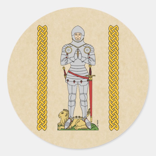English Mediaeval Knight Circa 1430 Classic Round Sticker (Front)