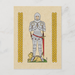 English Mediaeval Knight Circa 1430 Postcard