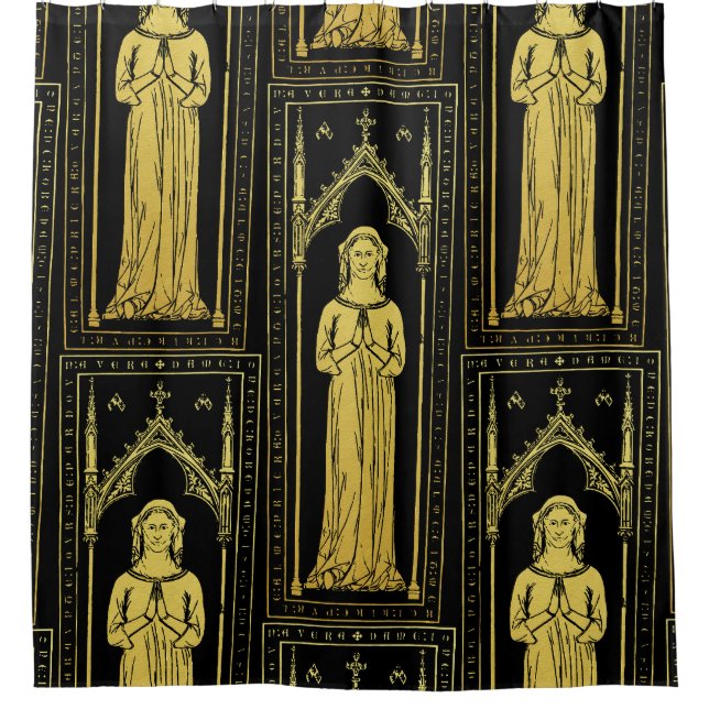 English Mediaeval Portrait 1300 Lady Joan Cobham  Shower Curtain (Front)
