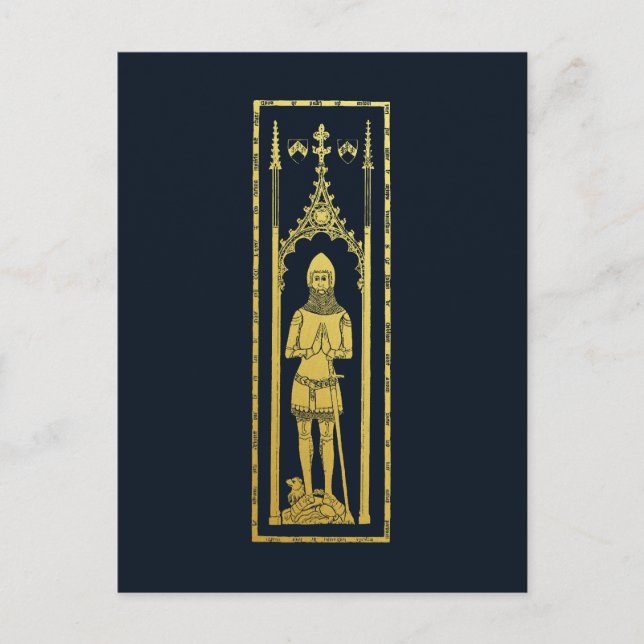 English Mediaeval Portrait 1355 John, Lord Cobham Postcard (Front)