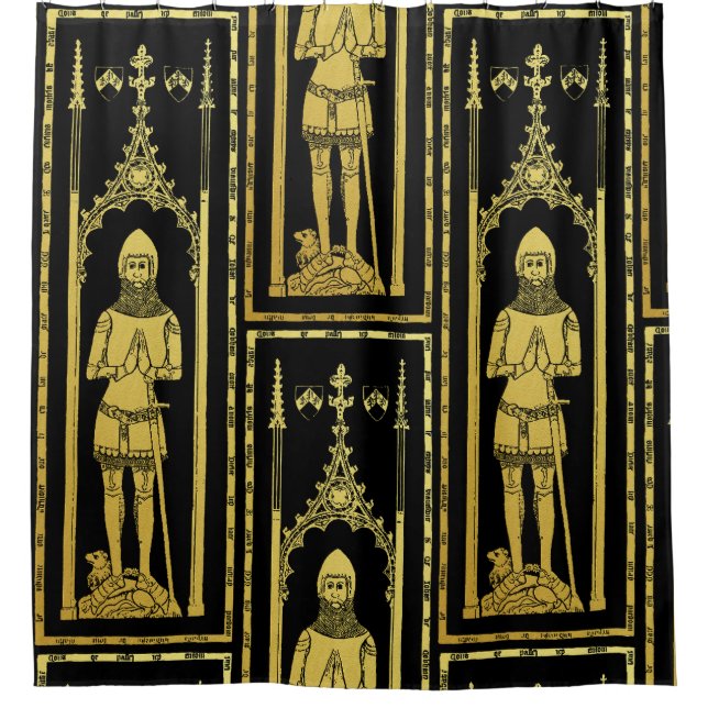 English Mediaeval Portrait 1355 John, Lord Cobham Shower Curtain (Front)