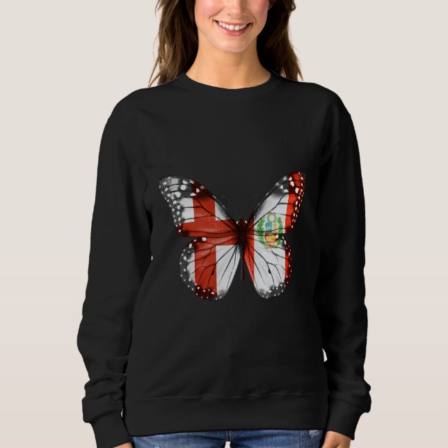 English Peruvian Flag Butterfly Sweatshirt (Front)