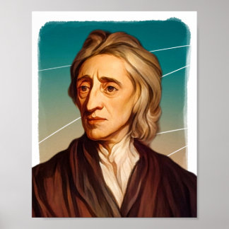 English Philosopher John Locke illustration  Poster