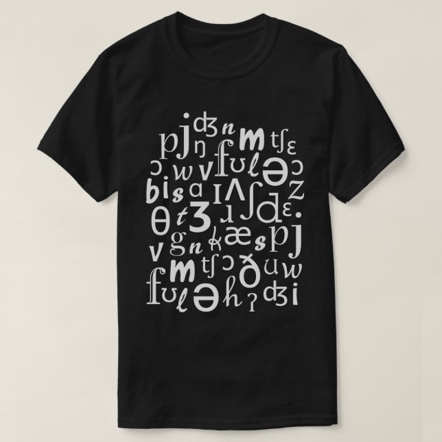 English Phonetic Sounds Linguistics Black T-Shirt (Design Front)