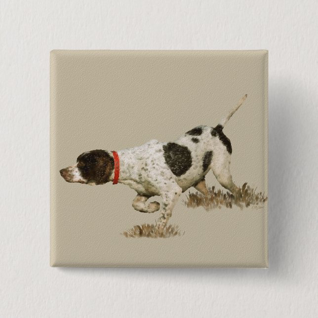 English Pointer 15 Cm Square Badge (Front)