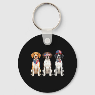 English Pointer 4th Of July Aamerican Flag Dog Key Ring