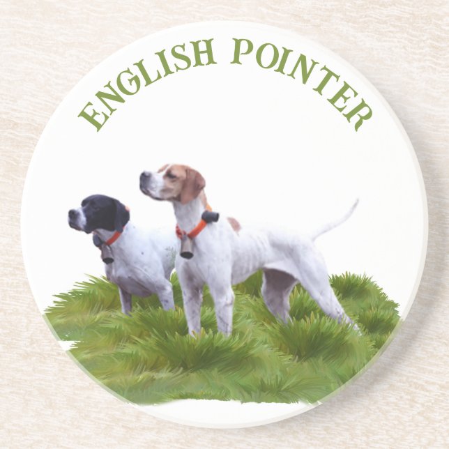 English pointer, bird hunting  coaster (Front)