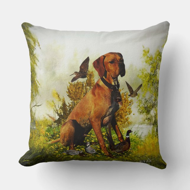 English pointer, bird hunting  cushion (Front)