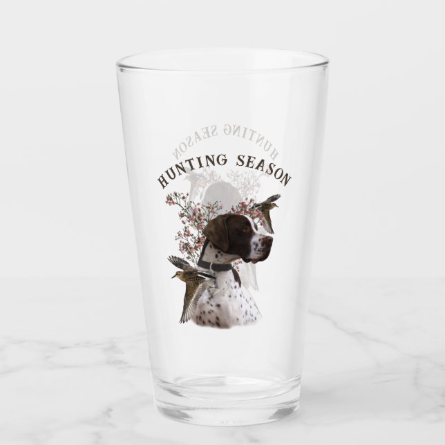 English pointer, bird hunting  glass (Front)