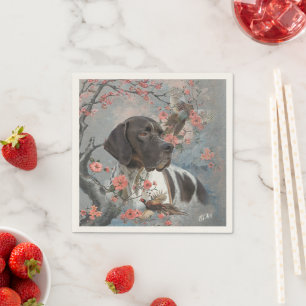 English pointer, bird hunting  napkin