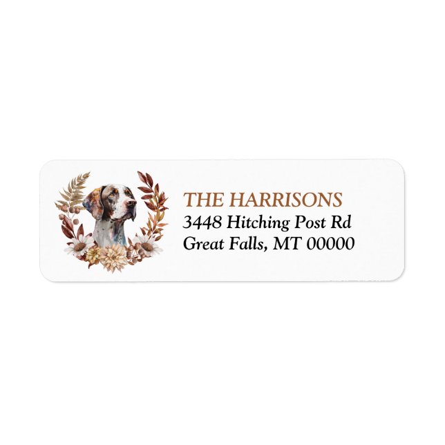 English Pointer Dog Autumn Wreath (Front)