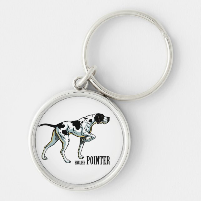 English pointer dog key ring (Front)