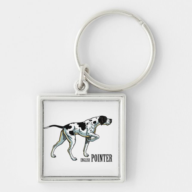 English pointer dog key ring (Front)