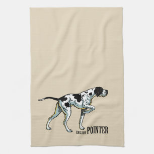 English pointer dog kitchen towel