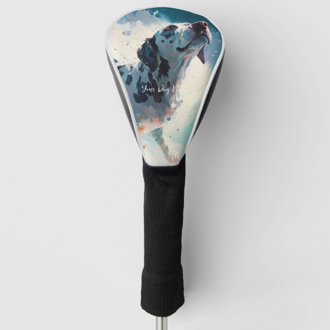 English Pointer dog swimming in water 003 Golf Head Cover (Front)