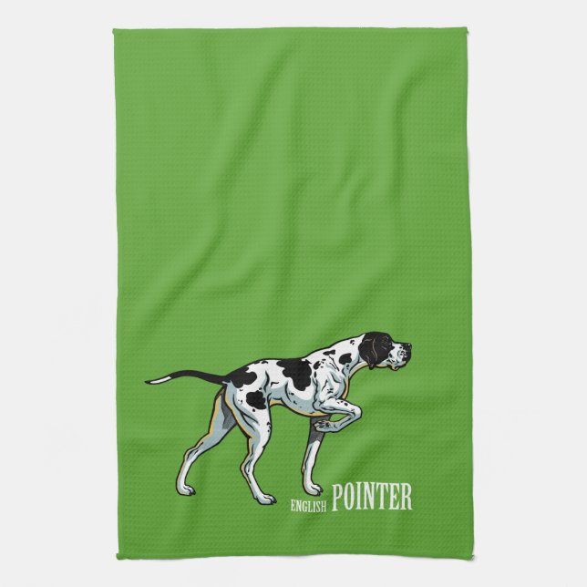 English pointer dog tea towel (Vertical)