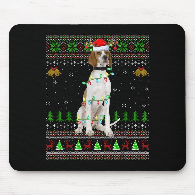 English Pointer Dog Ugly Christmas Sweaters Holida Mouse Mat (Front)