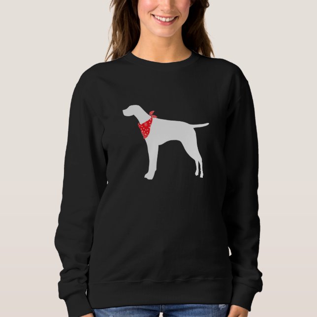 English Pointer Dog Wearing Red Bandanna Sweatshirt (Front)