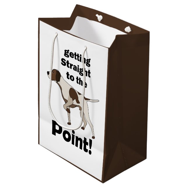 English Pointer Getting Straight To The Point  Medium Gift Bag (Front Angled)