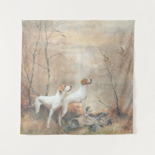 English Pointer is hunting the Pheasants Tapestry